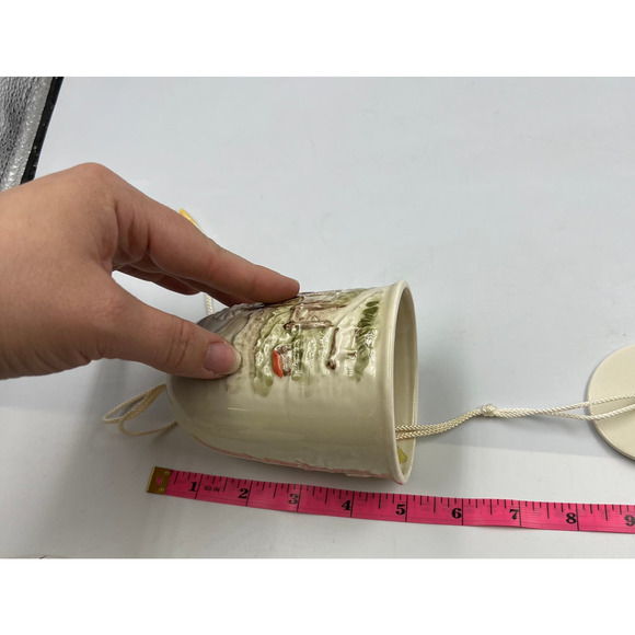 Vintage Porcelain Bell Chime Japan OMC Otagiri Co. Handpainted Farm Cows Mill - Picture 13 of 14